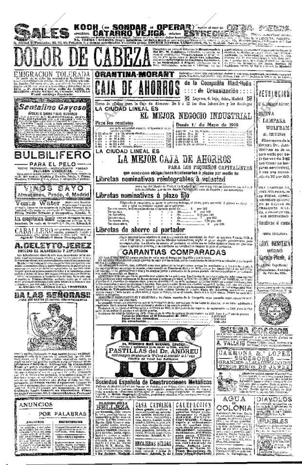 ABC MADRID 20-01-1908 página 8