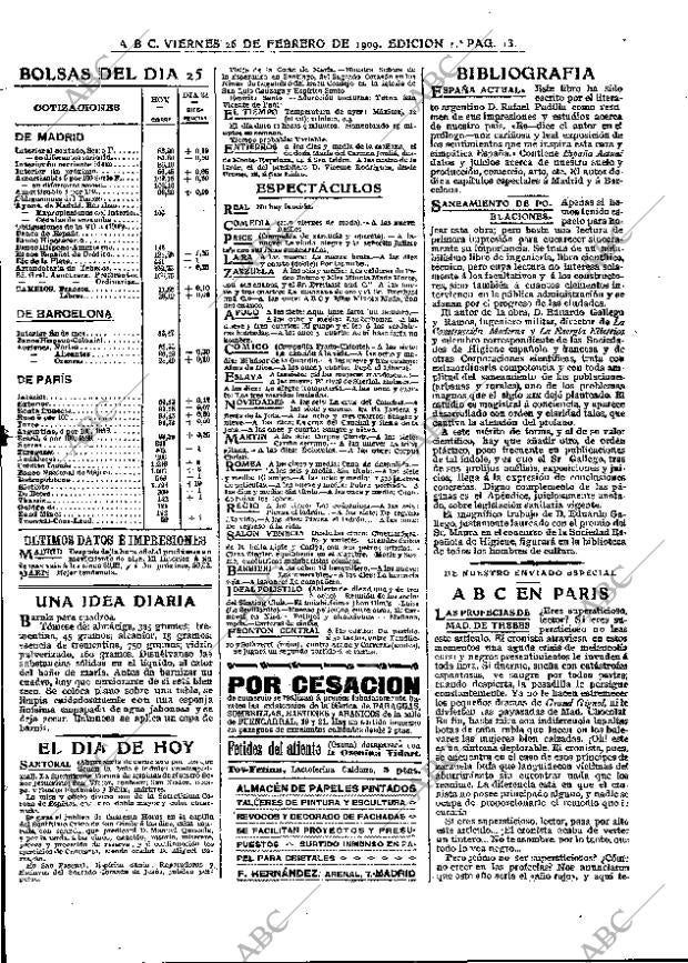 ABC MADRID 26-02-1909 página 13