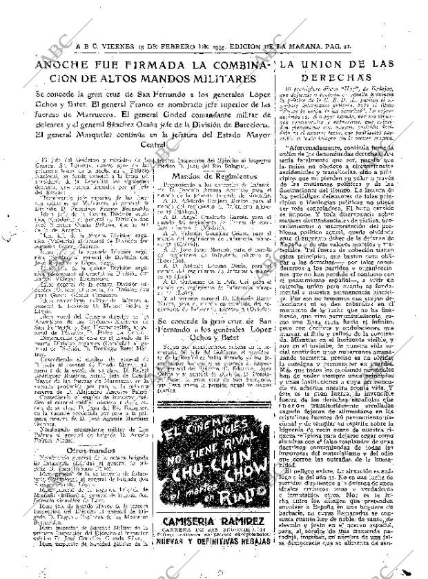 ABC MADRID 15-02-1935 página 21