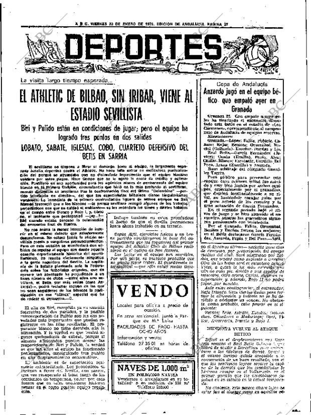 ABC SEVILLA 23-01-1976 página 41