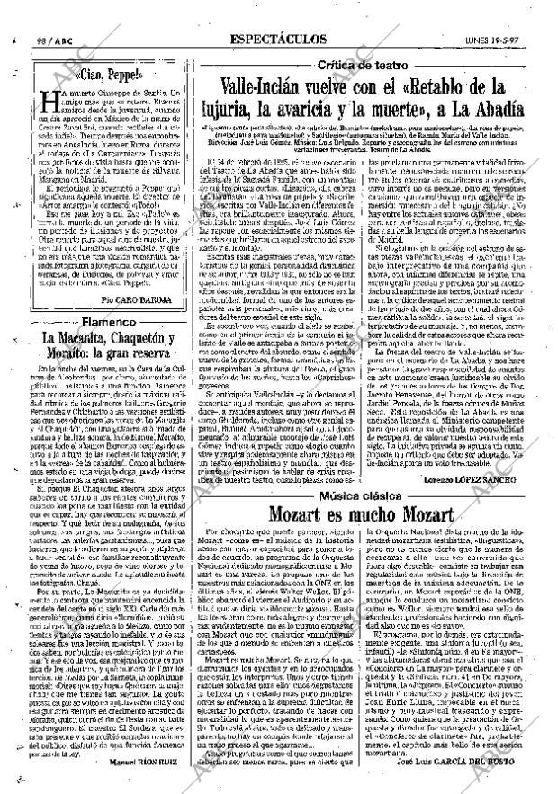 ABC MADRID 19-05-1997 página 98