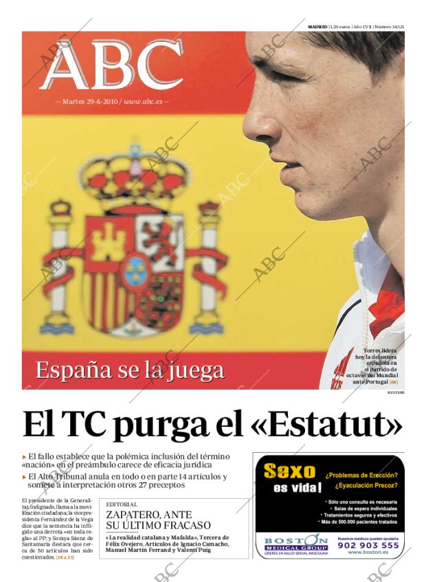 ABC MADRID 29-06-2010 página 1